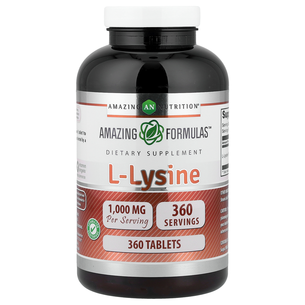 Amazing Nutrition, L-лизин, 1000 мг, 360 таблеток