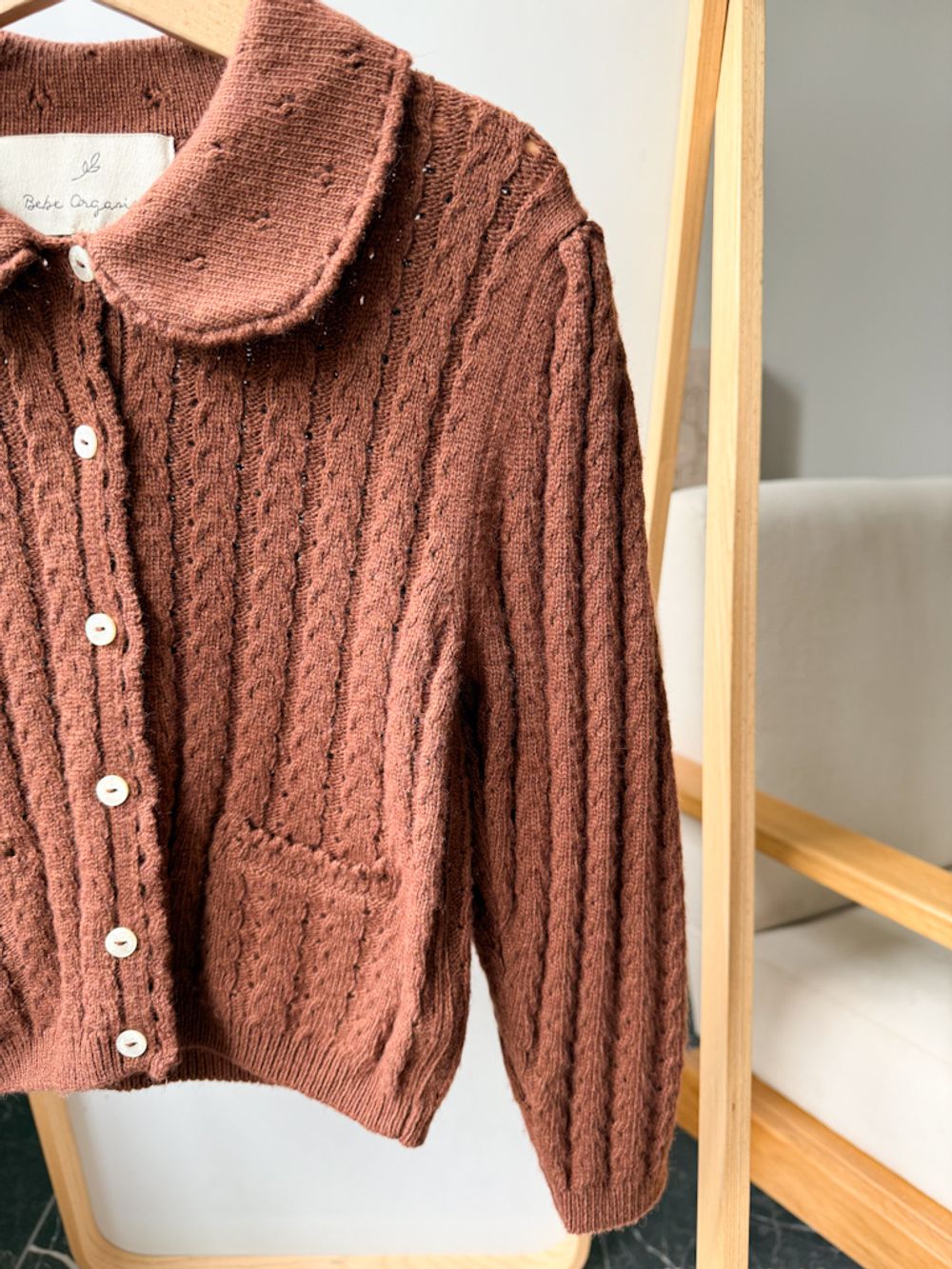 Кардиган с шерстью и кашемиром Bebe Organic, 104