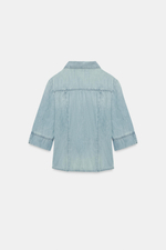 ПРИТАЛЕННАЯ ДЖИНСОВАЯ РУБАШКА TRF — ZARA