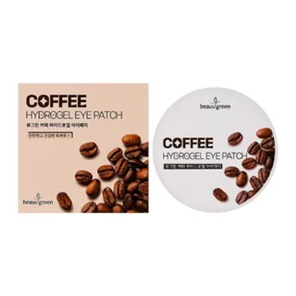 BeauuGreen Coffee Hydrogel Eye Patch, 30pair - Тонизирующие гидрогелевые патчи с кофеином 60 штук