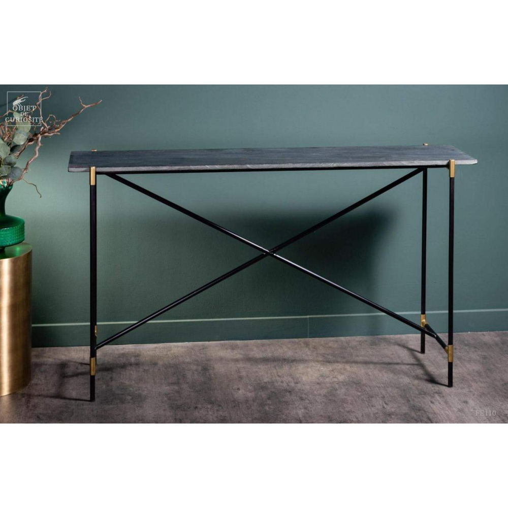 Столик Console black marble Консольный столик Objet de Curiosite Черный