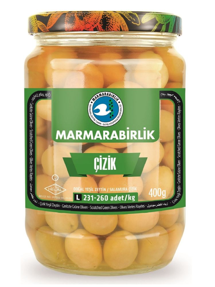 Оливки Marmarabirlik зеленые CIZIK L, 400 г