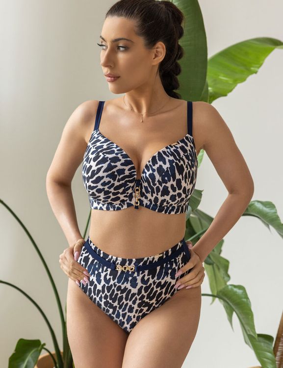 Плавки Kris Line Santorini бразилиана High Waist (синий/белый)