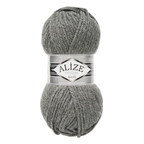 Пряжа Alize (Ализе) Superlana Maxi / уп.5 мот. по 100 г, 100м, 182 средне-серый A