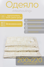 Одеяло Meizhouling Евро 200x220 см, Всесезонное, с наполнителем Шелковое волокно, двуспальное