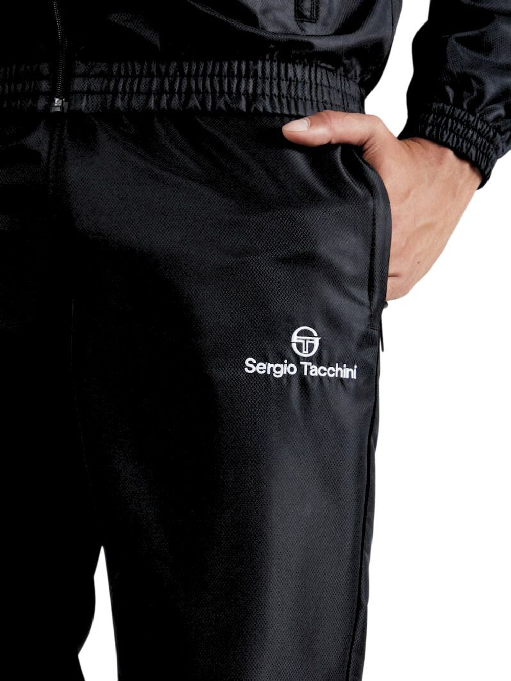 Мужские теннисные штаны Sergio Tacchini Carson 024 - чёрный/белый