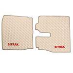 Ковры Sitrak MAX (экокожа, бежевый, бежевый кант, красная вышивка)