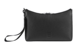 Balenciaga Zip Closure Grain Calfskin Clutch Men"s Black