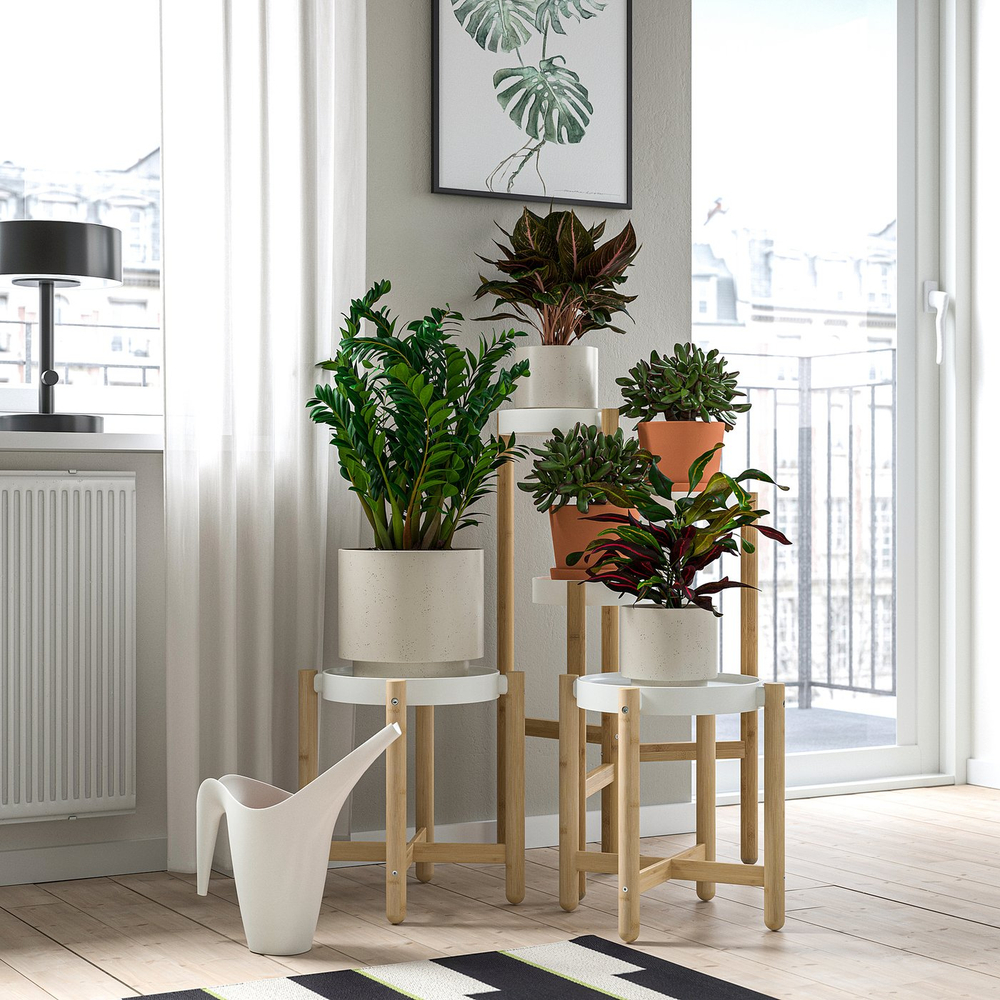 IKEA SANDKÖRSBÄR  (ИКЕА САНДКЁРСБЭР)  -  Кашпо - для дома и улицы/бежевое 19 см