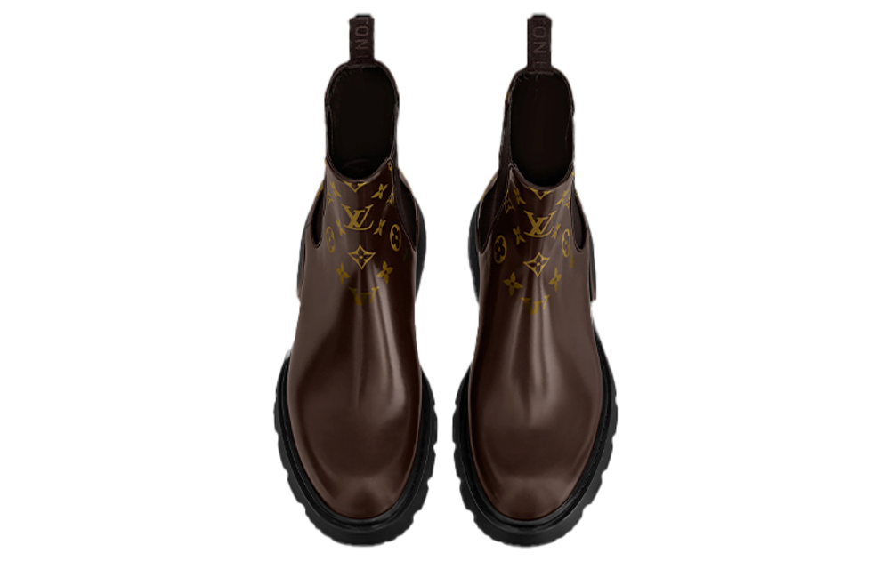 LOUIS VUITTON Bold Cow Leather Chelsea Boots Men"s Brown