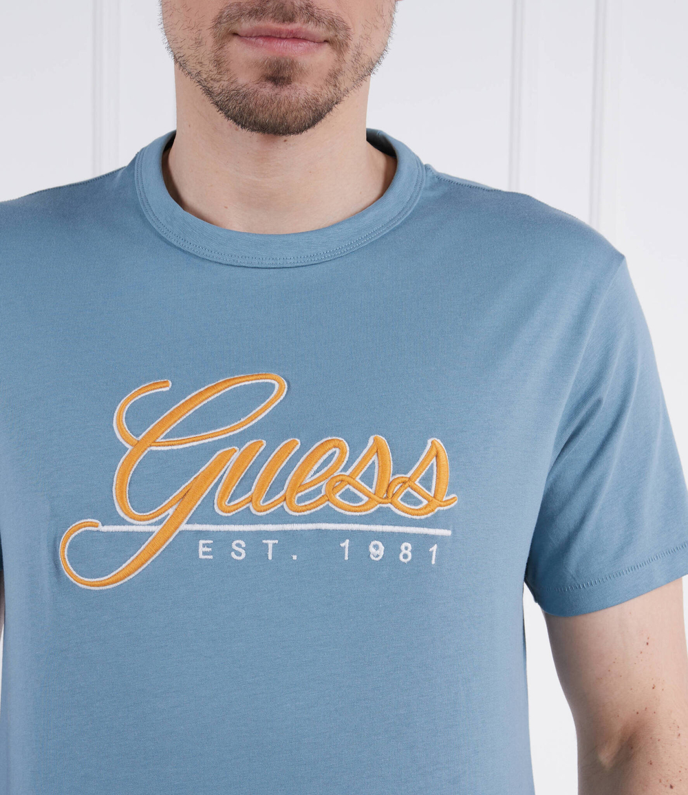 Футболка SS CN GUESS 3D EMBRO GUESS - голубой(M3GI25 K8FQ4)