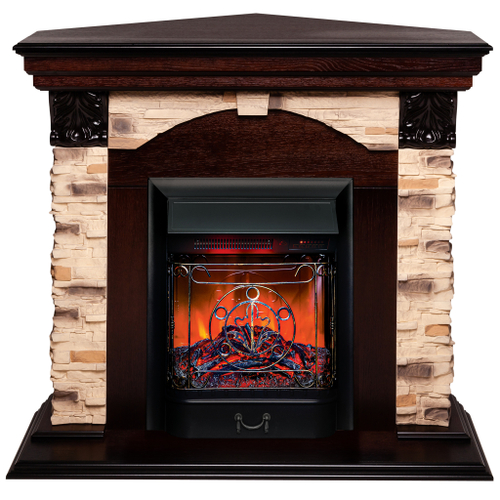 Каминокомплект Real Flame Dublin Corner Rock AO с очагом Majestic Lux Black RC (угловой)