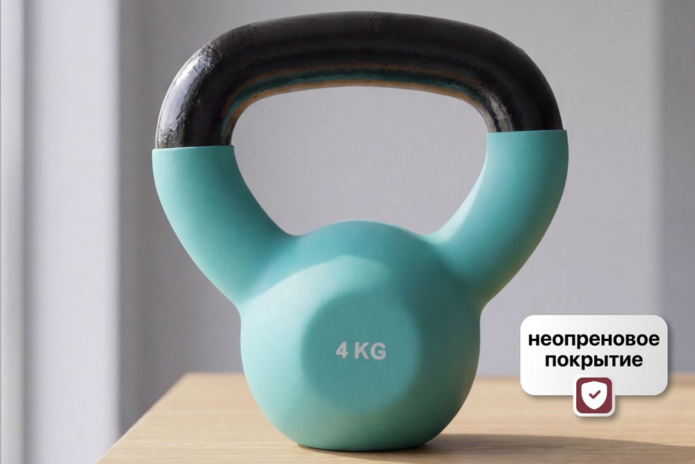 Гиря чугунная неопрен 4 кг (модель: К-5) VictoryFit VF-KN040