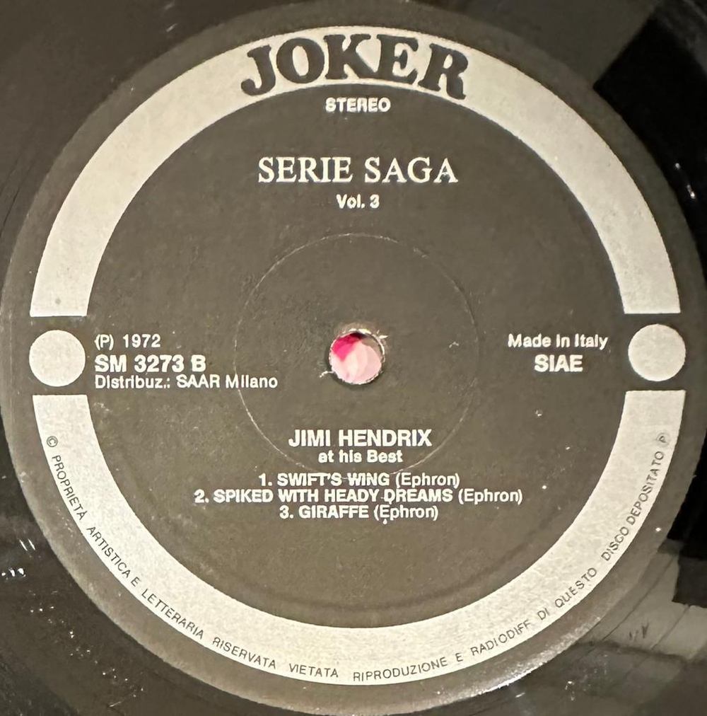 Jimi Hendrix At His Best (Volume 3) (Италия 1972г.)