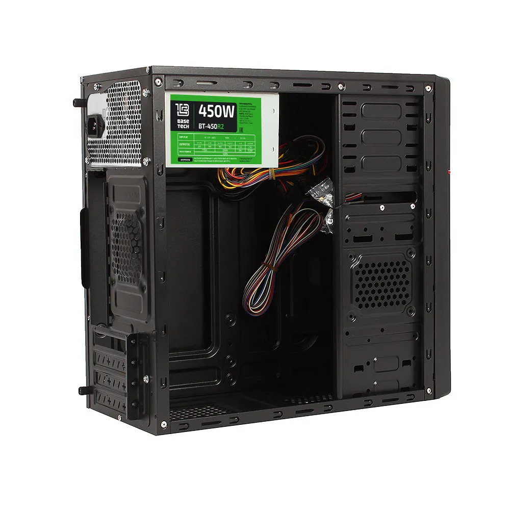 Корпус BaseTech M3303, БП:450W, mATX, чёрный, 3xUSB3 (BT-M3303-450W-R12)