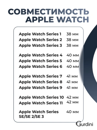 Ремешок Gurdini Sport Band (силиконовый) Apple Watch 38mm/40mm (S/M) Alaskan Blue