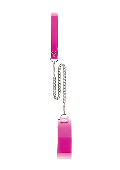 Розовый ошейник Translucent Slave Collar with Velcro (Цвет: розовый)