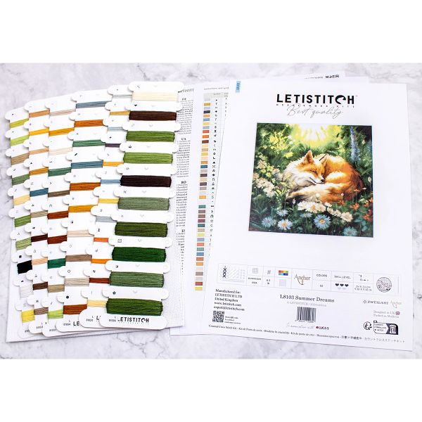 Набор для вышивания нитками LetiStitch L8103, Летние мечты 24х24см