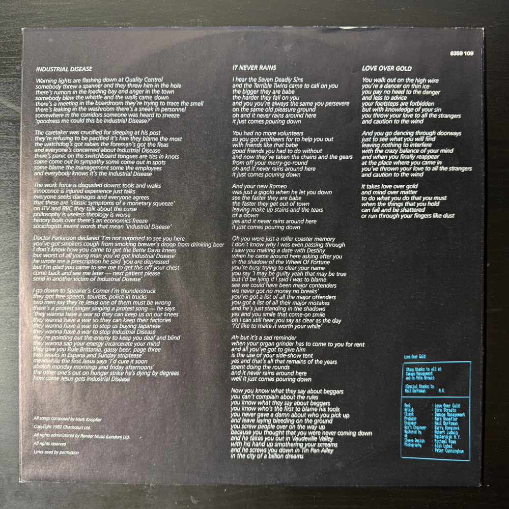 Виниловая пластинка Dire Straits - Love Over Gold LP