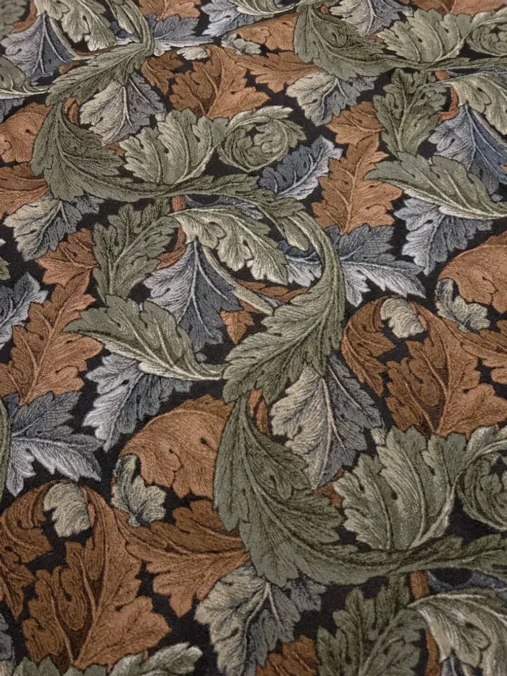 Гобеленовая ткань Осень зелёный лист 175 см