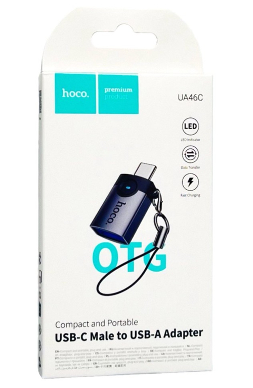 OTG Hoco UA46C Type-C (папа) на USB3.0 (мама) черный