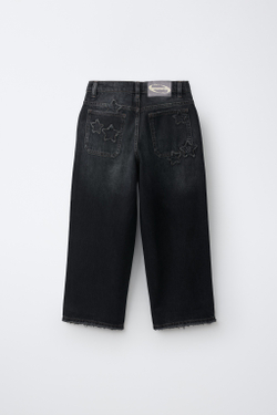 ZARA ДЖИНСЫ BAGGY С УЗОРОМ «ЗВЕЗДЫ», СИНИЙ/ЧЕРНЫЙ