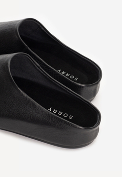 mule black leather