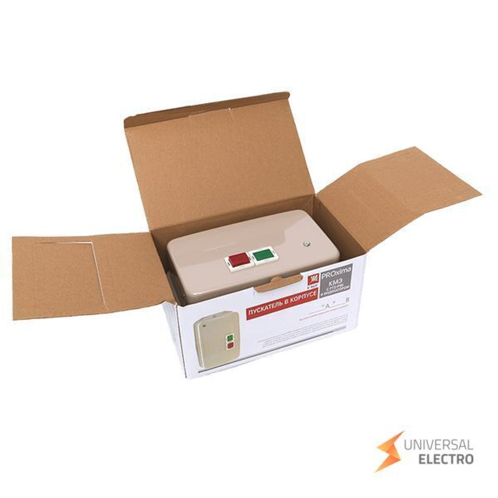 Пускатель в корпусе IP65 КМЭ 40А 230В с РТЭ Ir-30-40А и индик, EKF PROxima