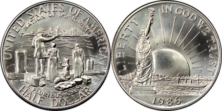 США 50 центов, 1986 100 лет Статуе Свободы