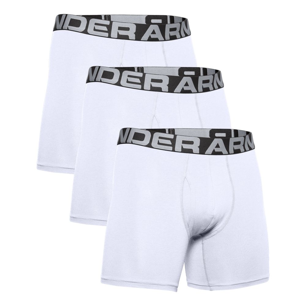 Under Armour Charged Cotton 6in Boxer Shorts 3 Pack Men - White, Black