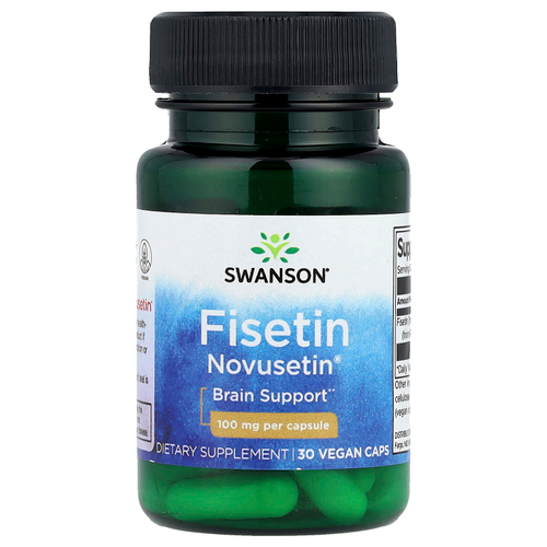 Swanson Vitamins, Fisetin Novusetin®, 100 мг, 30 веганских капсул