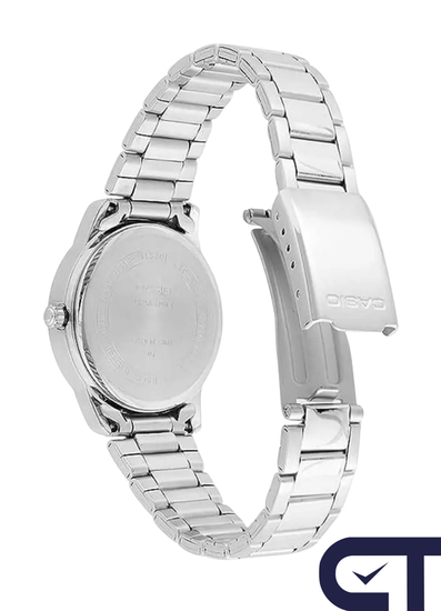 Casio LTP-1303D-7B — женские часы с белым циферблатом и неоновым дисплеем