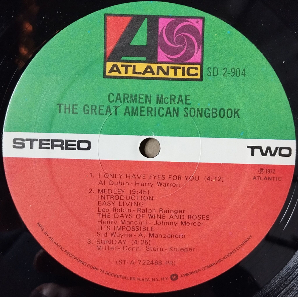Винтажная виниловая пластинка LP Carmen McRae The Great American Songbook (USA 1972)