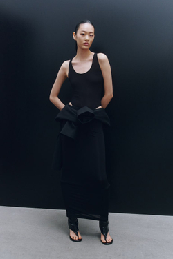 H&M X WARDROBE.NYC Прозрачный боди без рукавов, черный