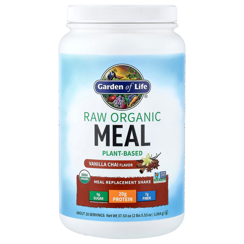 Garden of Life, RAW Organic, коктейль-заменитель еды, ваниль и чай, 1064 г (2 фунта 5,53 унции)
