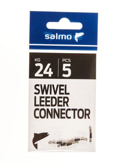 Коннекторы для поводков с вертлюгом Salmo 24кг 5шт.