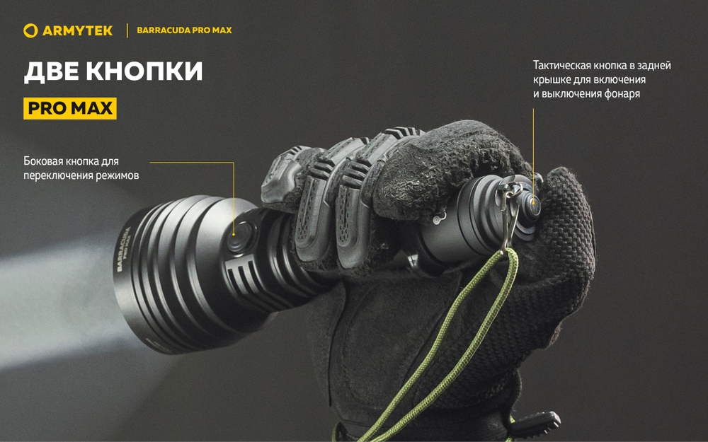 Фонарь Armytek Barracuda Pro Max Magnet USB 2800 люмен F10501C