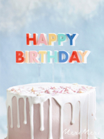 Акриловый топпер цветной "С Днем Рождения" [Happy Birthday] (15,7 х 19,1 см)