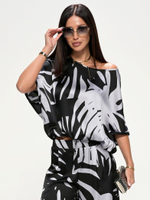 Костюм летний шелковый "ART SILK", 713.9060.09.09, цвет монстера черный