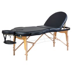 Массажный складной стол Mizomed Premium Oval 3 крем,чёрный