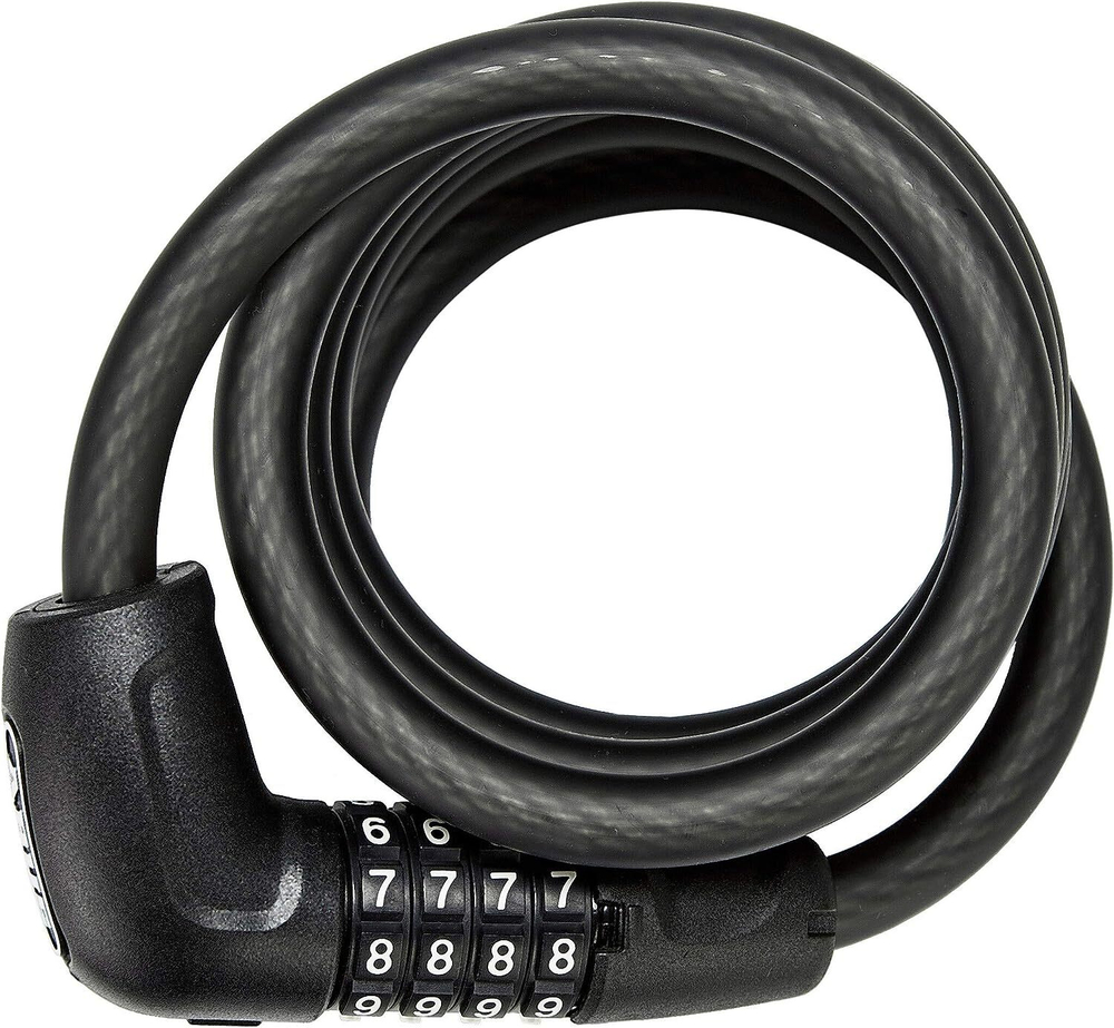 Замок 05-0086167 вело трос кодовый 4х разр Steel-O-flex 5510C/180см BK SCLL Numero класс защиты 3/15 с крепленим, черный ABUS