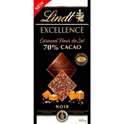 темный шоколад Lindt EXCELLENCE 70% Caramel Fleur de sel 100 г (Из Финляндии)