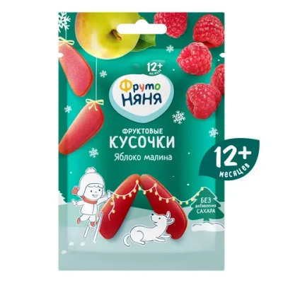 Фрутоняня Фруктовые кусочки ябл-малина 15 гр