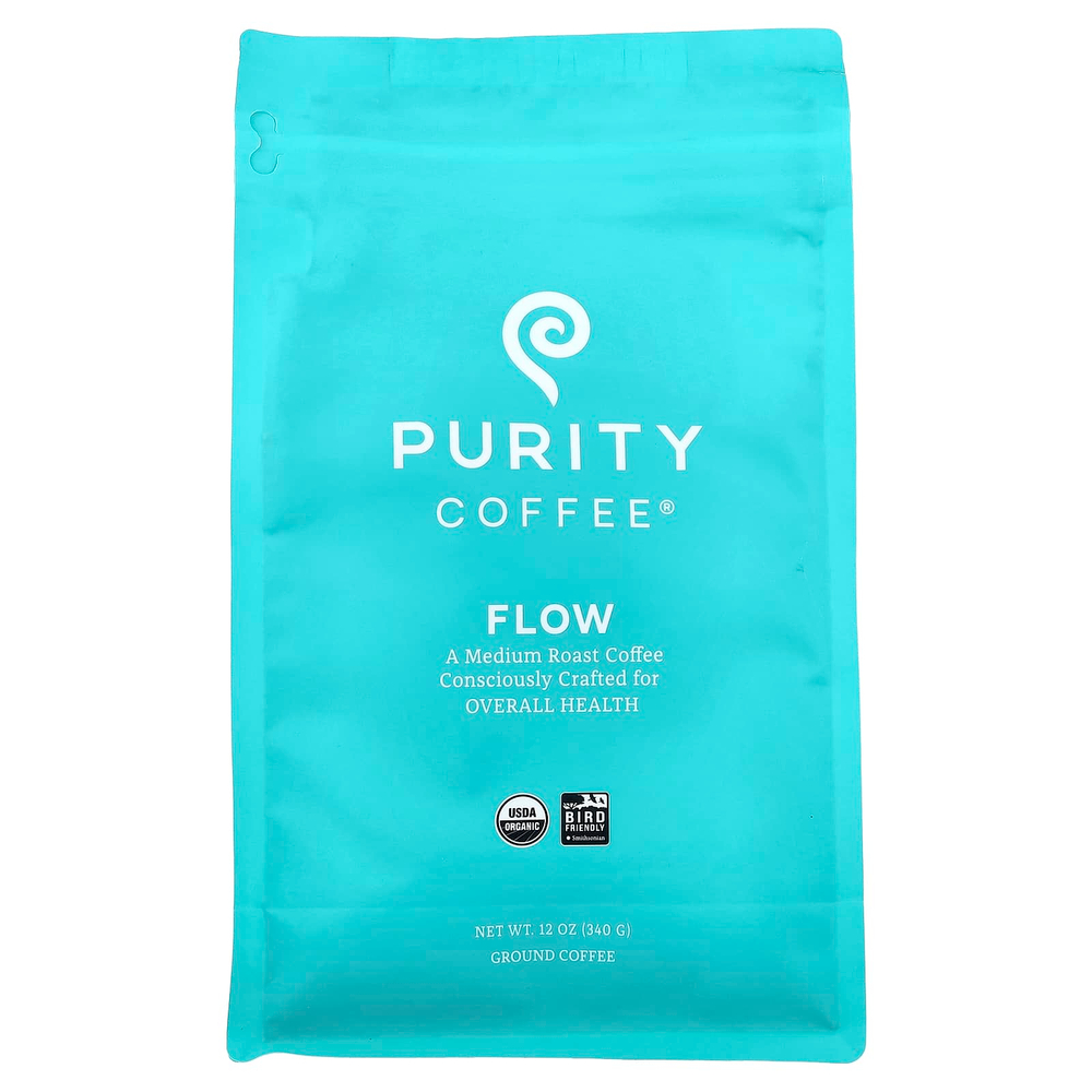Purity Coffee, Flow, молотый, средняя обжарка, 340 г (12 унций)