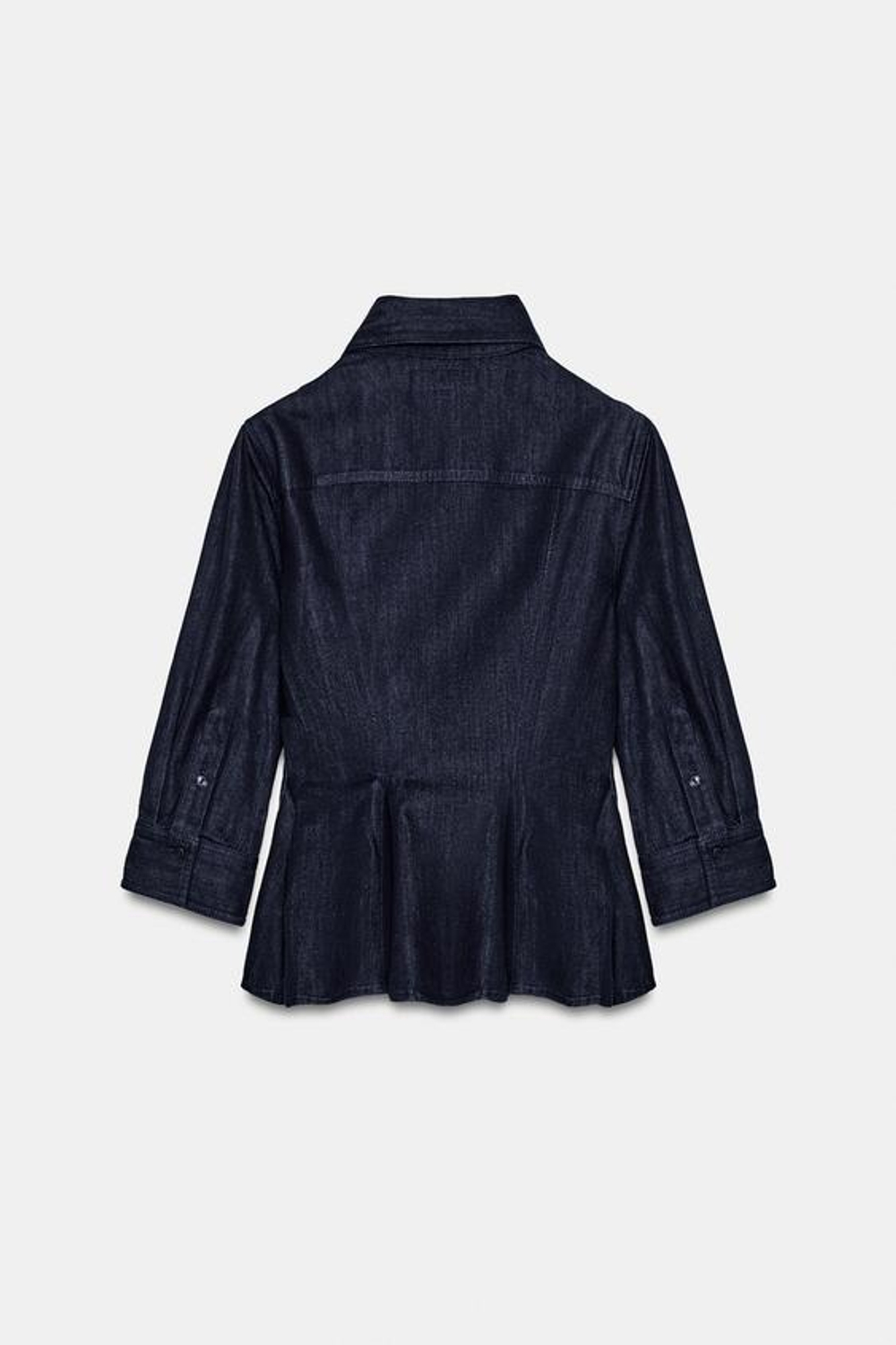 ZW COLLECTION ДЖИНСОВАЯ РУБАШКА С ПЕПЛУМОМ - ZARA