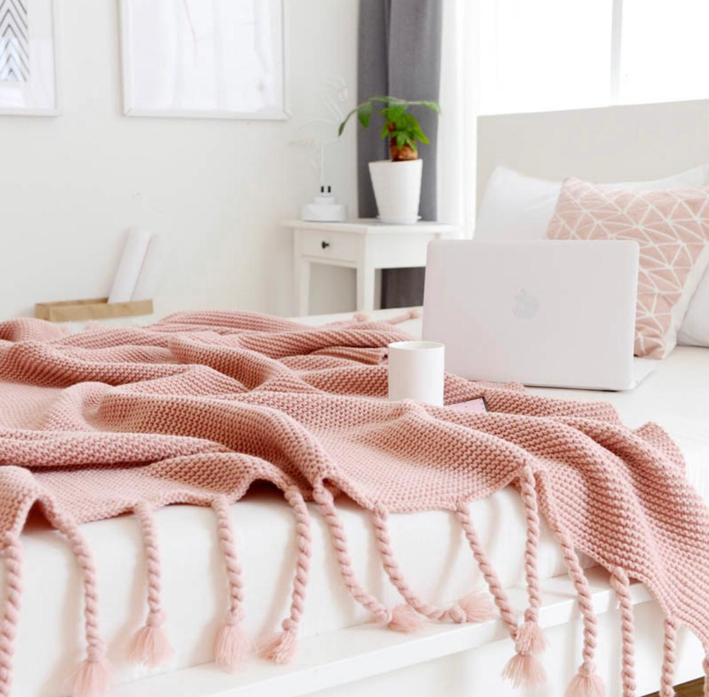 Плед вязаный ZEPHYR HOME розовый