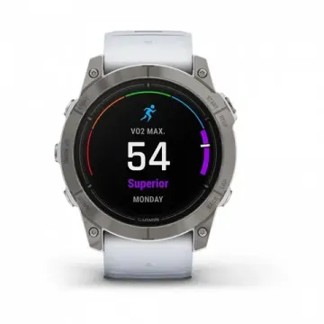 Смарт-часы Garmin EPIX Pro (Gen 2) Sapphire Edition 51 мм, титановый белый, DLC, белый силиконовый ремешок