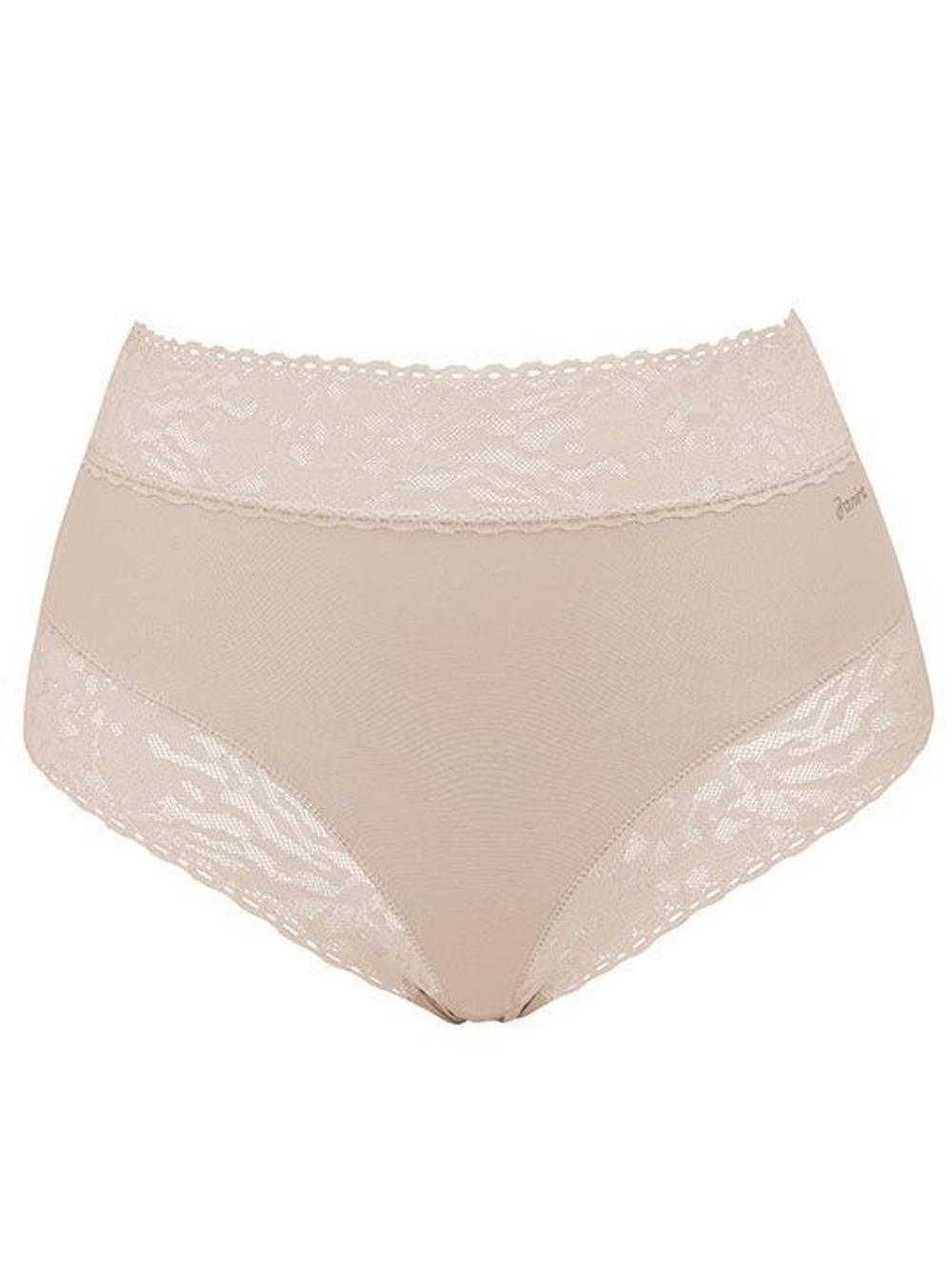 Высокие трусики-слипы с кружевной отделкой Soft lace (Размер: M) (Цвет: телесный)