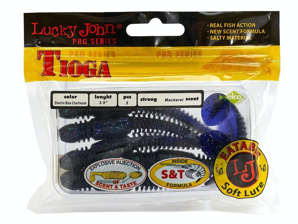 Виброхвосты съедобные LJ Pro Series TIOGA 3.9in (10 см), цв. T52, 5 шт.
