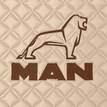 Ковры MAN TGX с 2-мя ящиками (механика), (экокожа, бежевый, бежевый кант, коричневая вышивка)